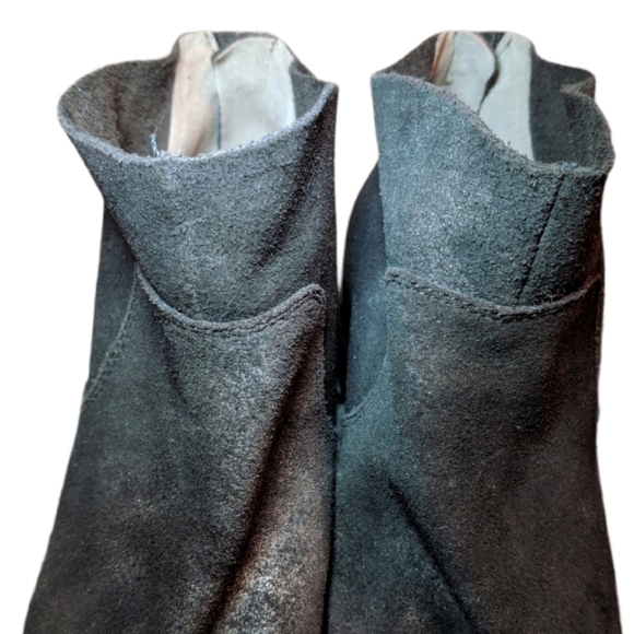 Lucky Brand Leather Suede Brown Round Toe Heeled Ankle Booties Size 6 - Picture 11 of 11